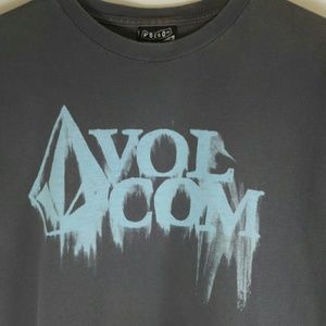 Vintage Volcom Graphic T-shirt Gray With Ltd blue